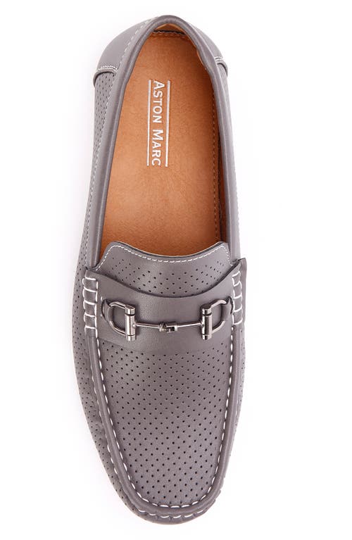 Aston Marc Perforated Bit Loafer In Grey