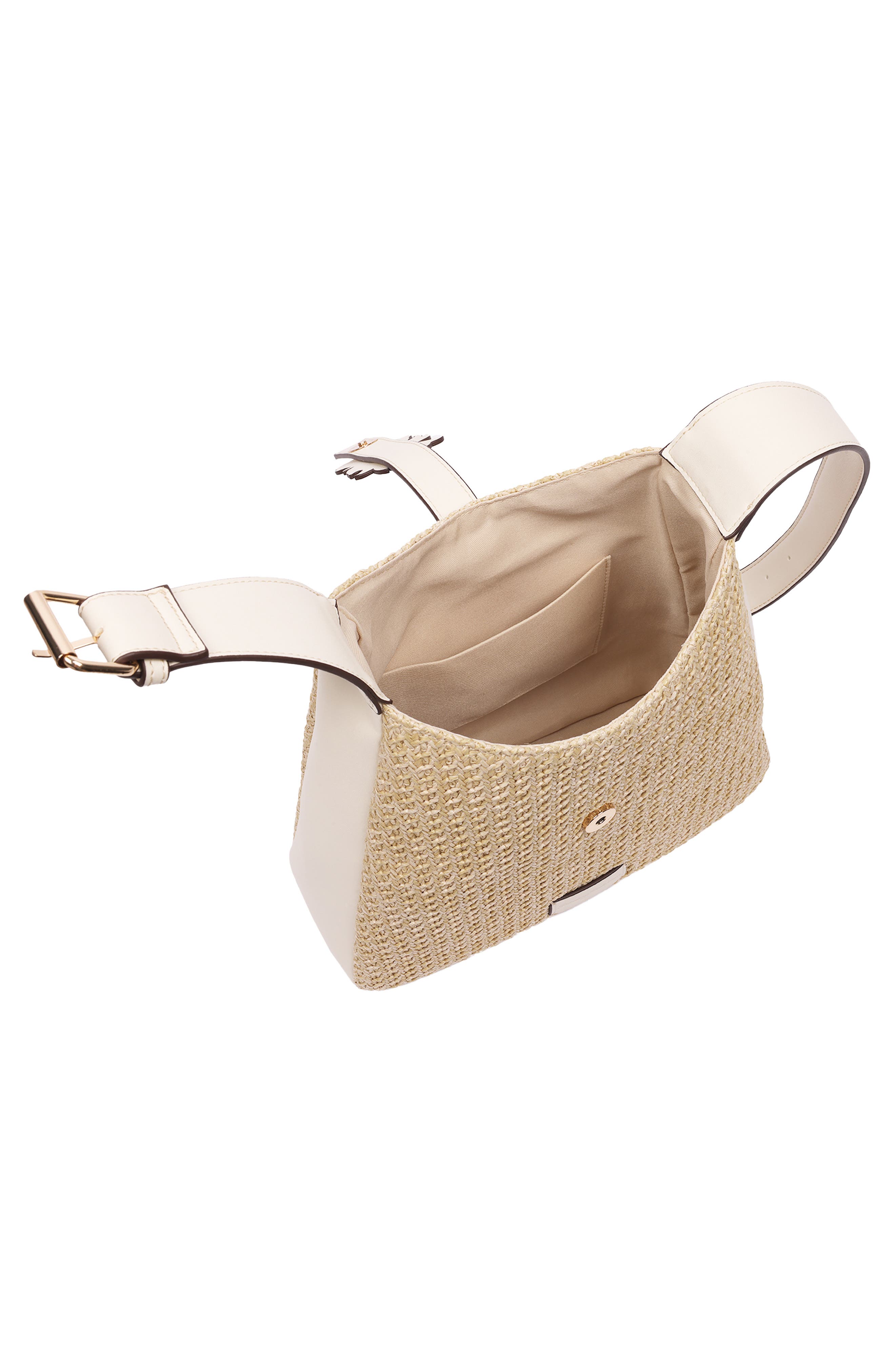 Tommy Bahama Logo Tab Raffia Shoulder Bag, Alternate, color, Cream