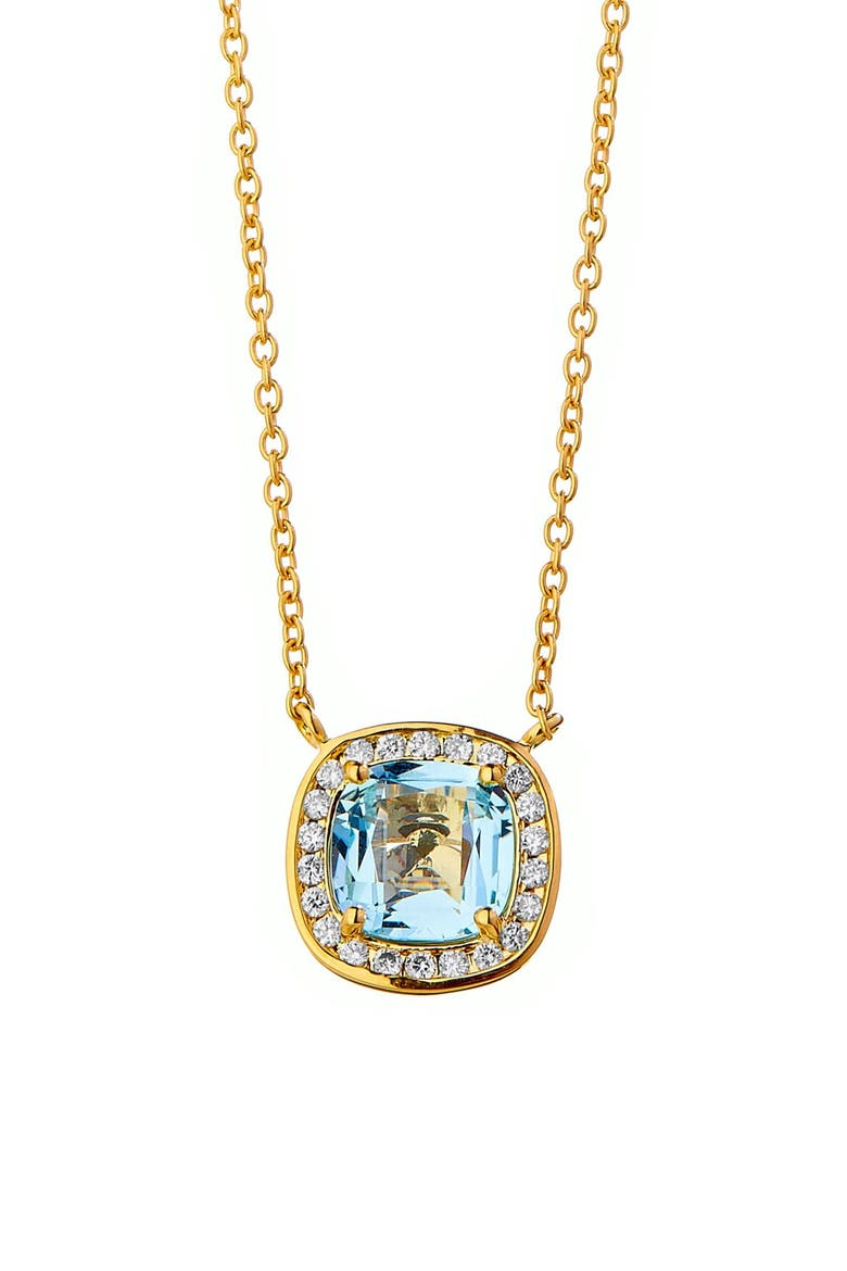 Cushion Diamond Necklace, Main, color, Blue Topaz