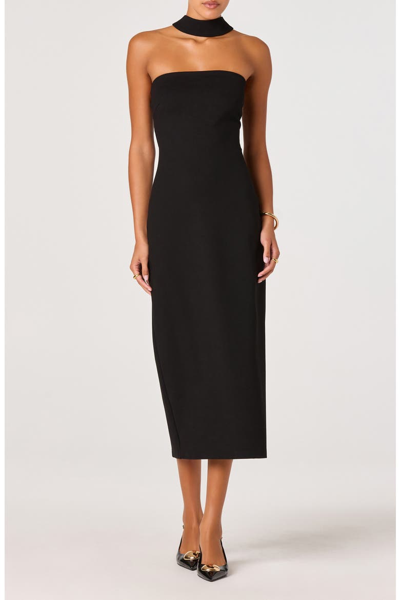 Thiala Midi Dress, Main, color, BLACK