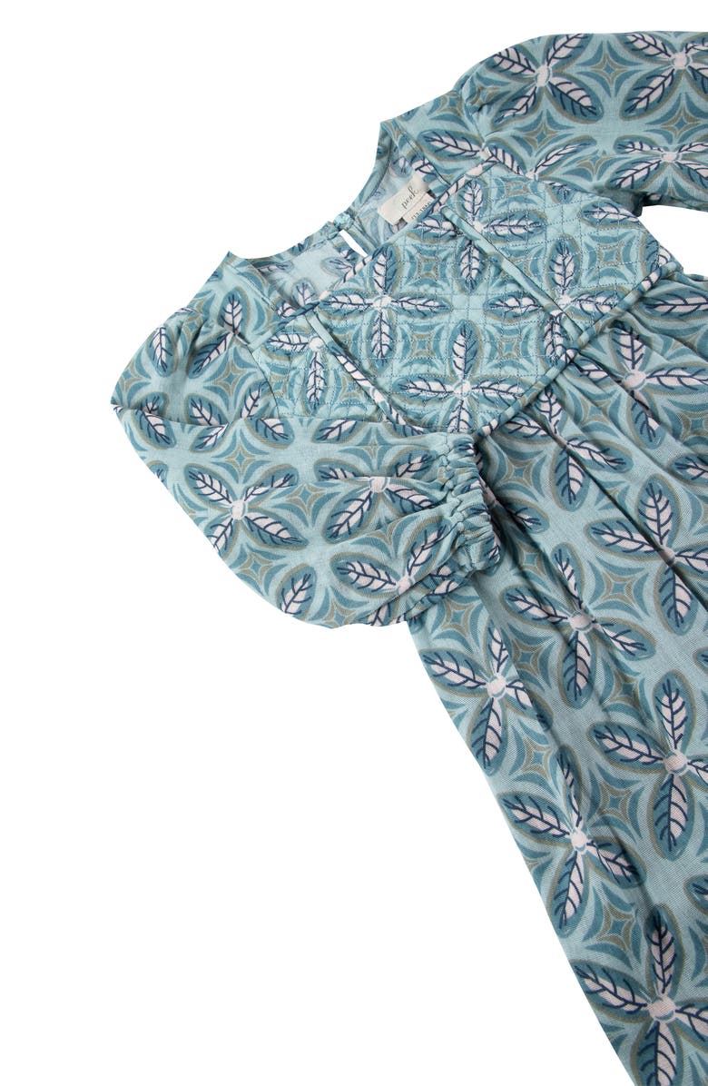 Peek Essentials Print Long Sleeve Cotton Romper, Alternate, color,