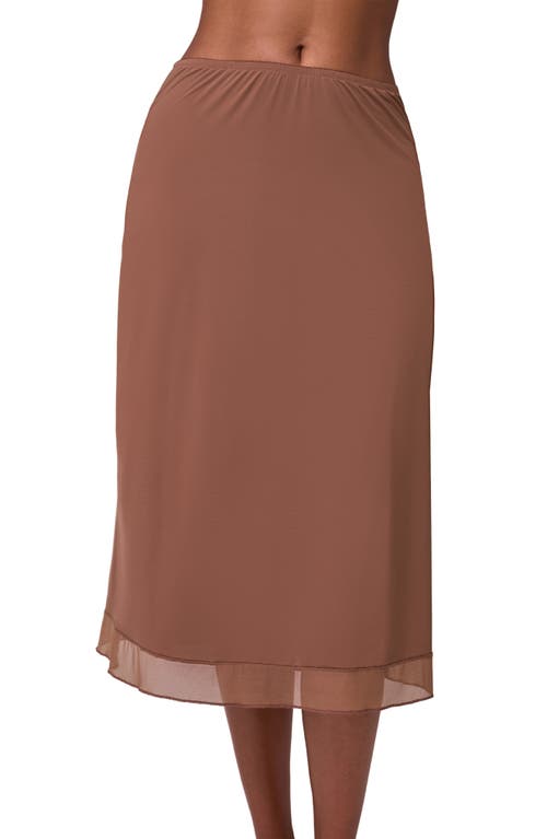 Montelle Intimates Midi Half Slip In Brown