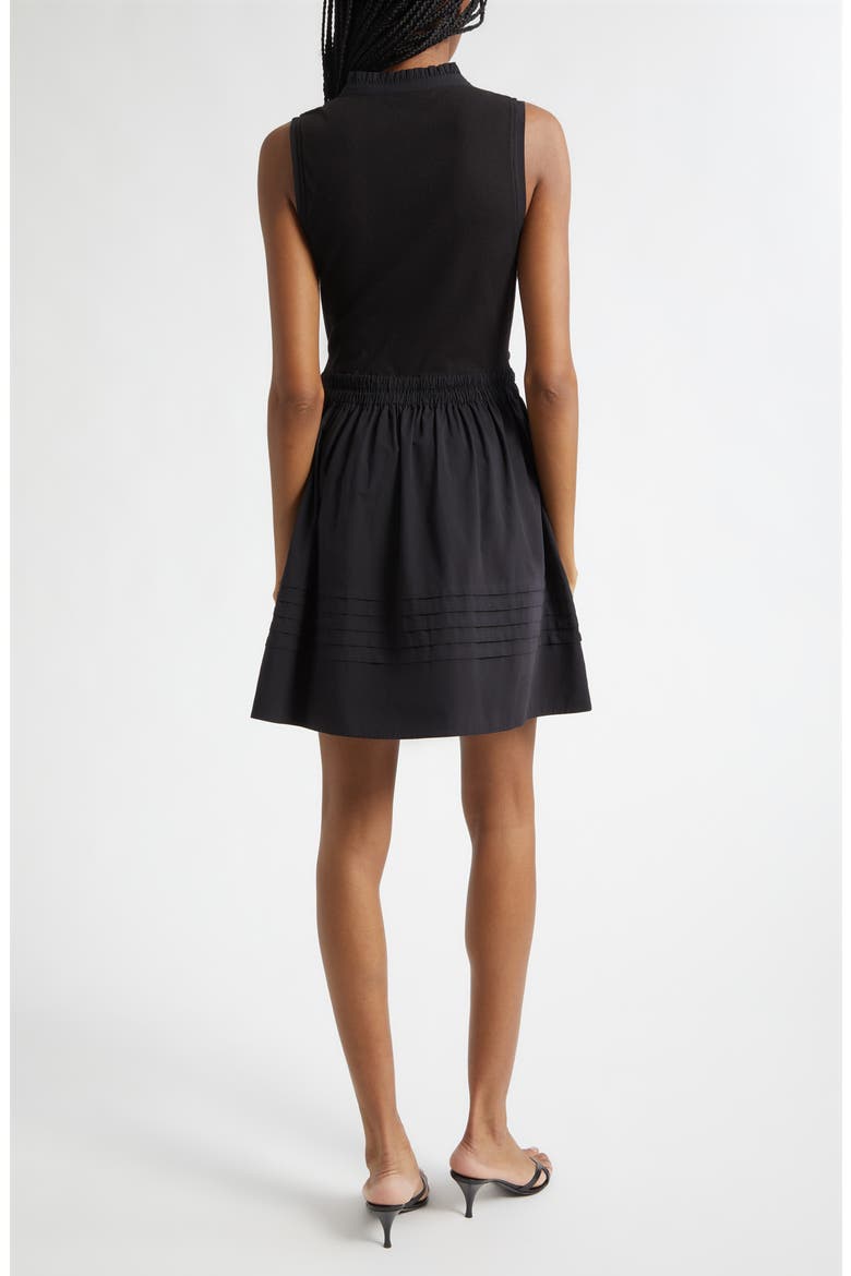 Orla Belted Sleeveless Mixed Media Minidress, Alternate, color, BLACK