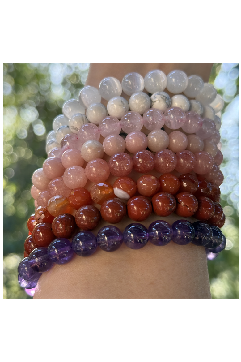 Crystal Healing Beaded Bracelet, Alternate, color, Rhodonite