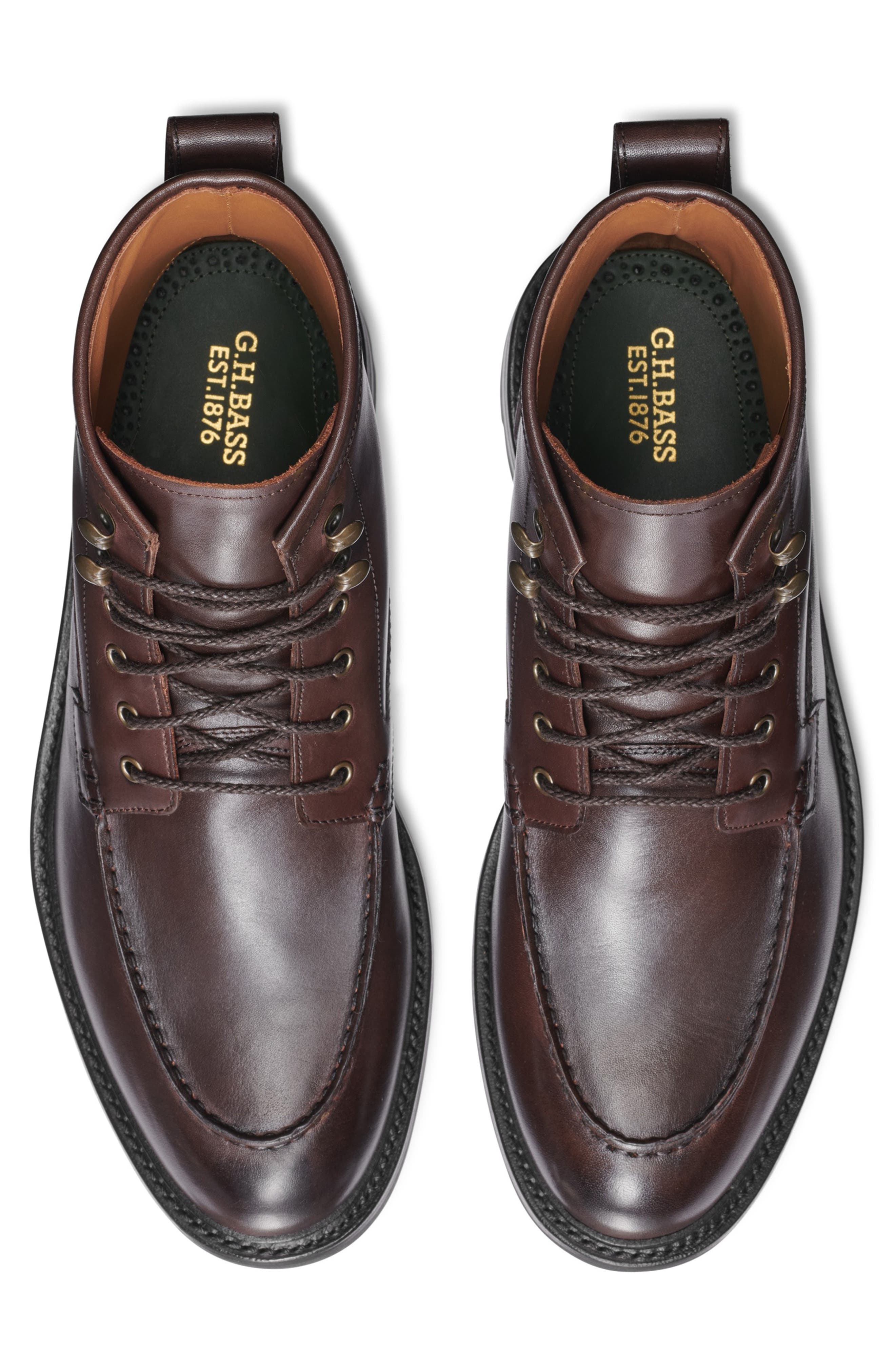 G.H.BASS Chase Moc Toe Boot, Alternate, color, Dark Brown