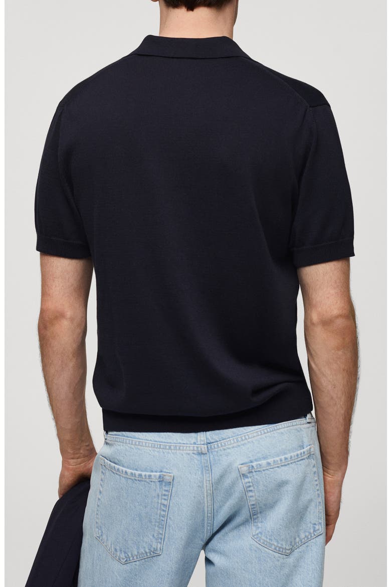 Johnny Collar Cotton Polo Sweater, Alternate, color, DARK NAVY