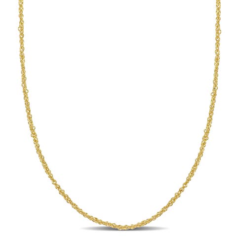 Singapore Chain Necklace 14k Yellow Gold