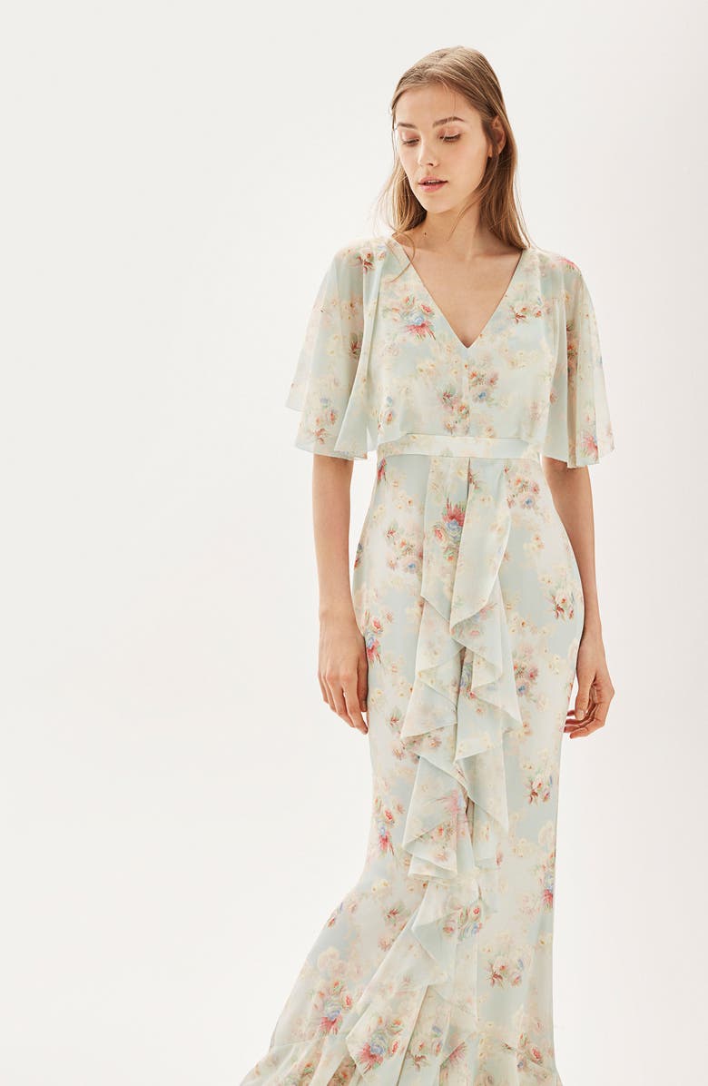 Topshop Bride Cascade Gown, Alternate, color,