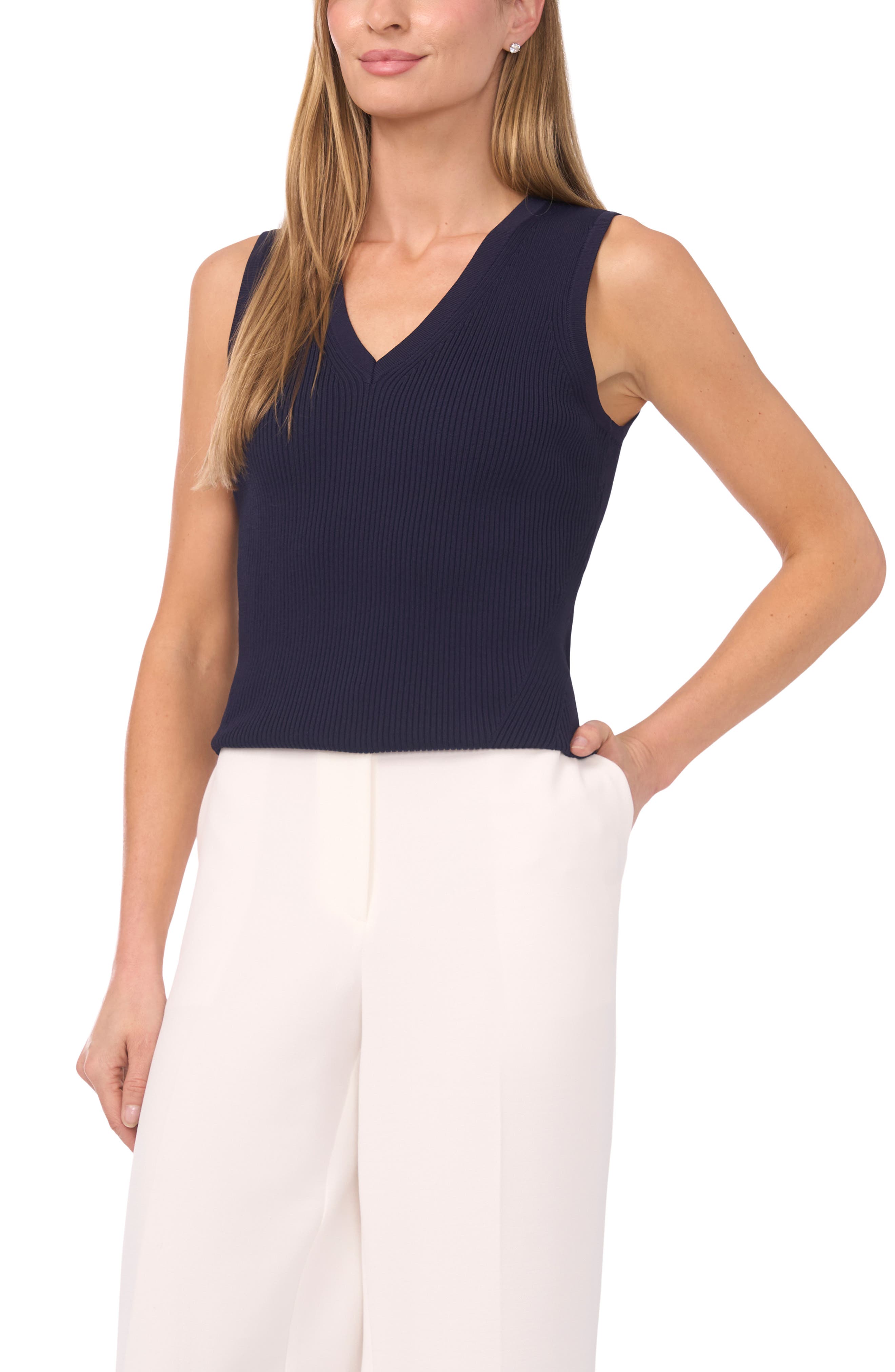 Rib Knit Sleeveless Sweater