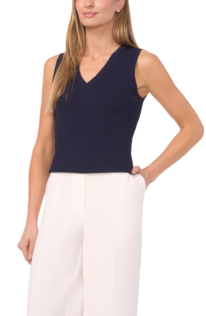 Halogen<sup>®</sup> Rib Knit Sleeveless Sweater, Main, color, Baritone Blue
