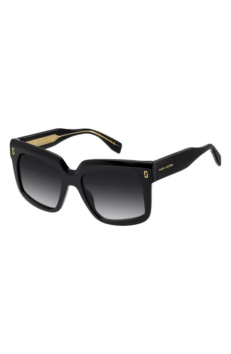 Marc Jacobs 53mm Square Sunglasses, Alternate, color, Black/ Dark Grey