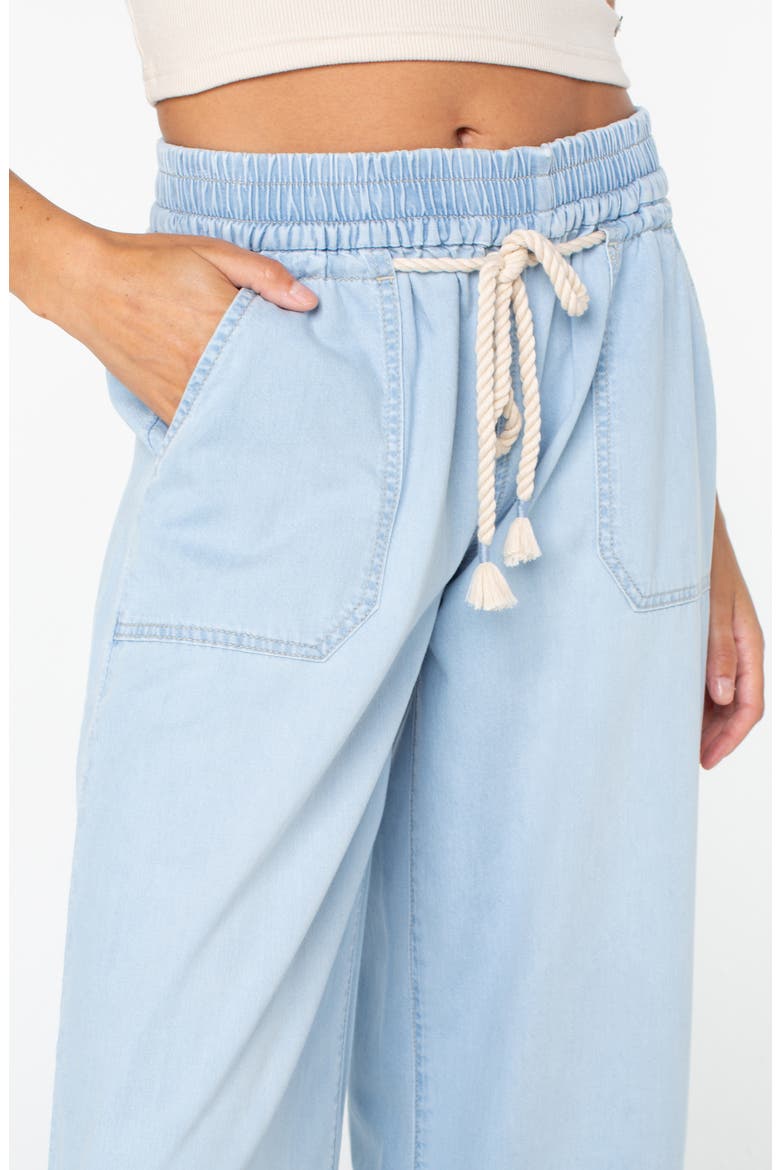 Paddle On Drawstring Denim Pants, Alternate, color, BEACHED WASH DENIM