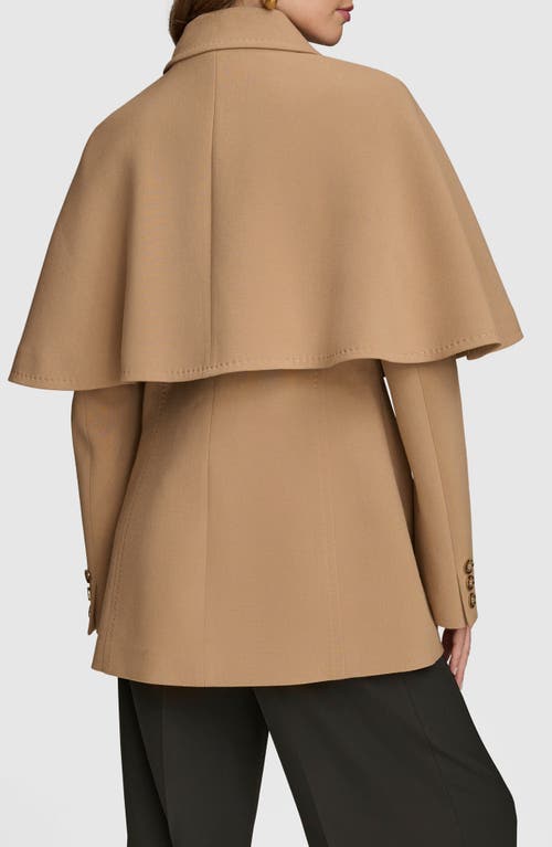 DONNA KARAN DONNA KARAN NEW YORK WATER REPELLENT CREPE RAINCOAT WITH CAPE 