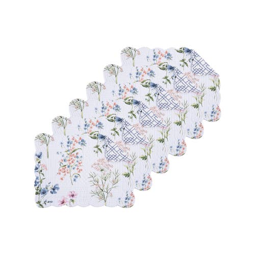 C & F Home C&f Home Cynthia Cotton Quilted Reversible Placemats Set Of 6, 13" X 19" In Purple