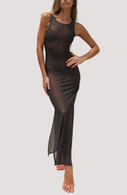 Stone Fox Swim Konda Sheer Mesh Cover-Up Maxi Dress