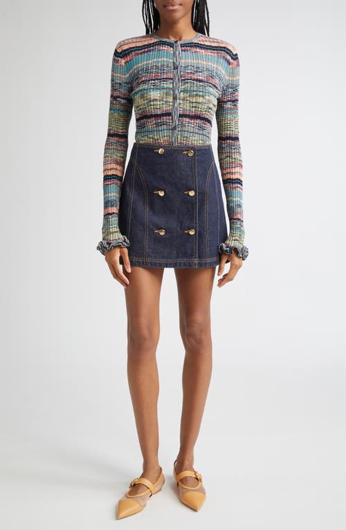 Ulla Johnson Lex Ruffle Space Dye Cardigan In Multi