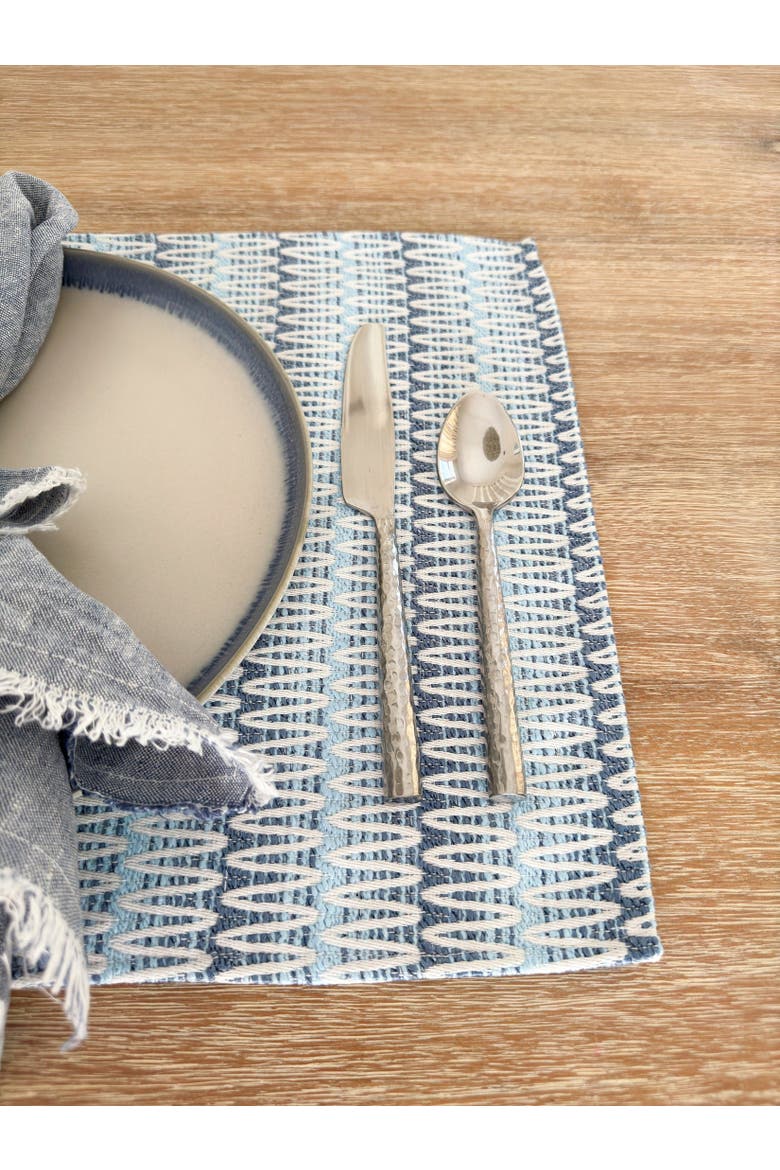 Summer Twist Indoor Outdoor Placemat, Alternate, color, Blue
