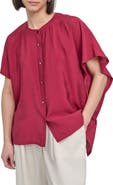 DKNY Textured Voile Button-Up Shirt