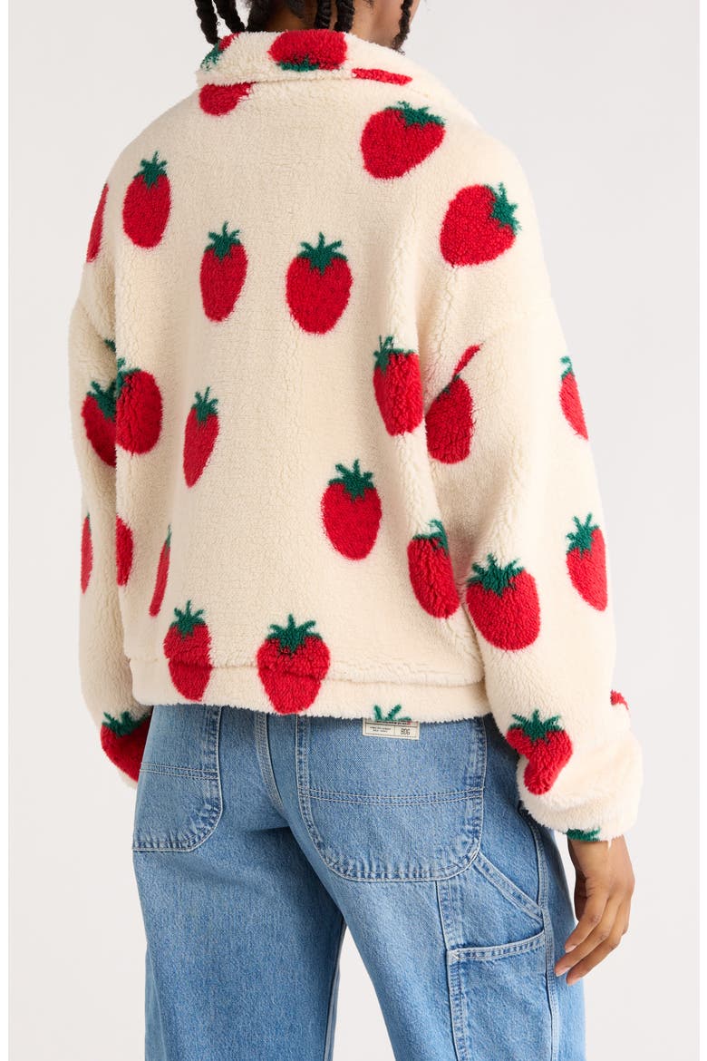 Faux Shearling Jacket, Alternate, color, STRAWBERRY CREAM