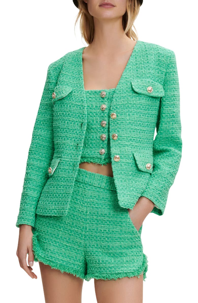 maje Vivete Tweed Blazer, Main, color,