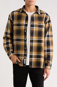 Carhartt Work In Progress Vaughn Loose Fit Heavyweight Cotton Herringbone Button-Up Overshirt
