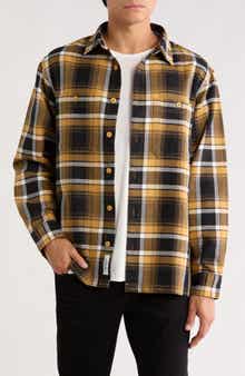Vaughn Loose Fit Heavyweight Cotton Herringbone Button-Up Overshirt