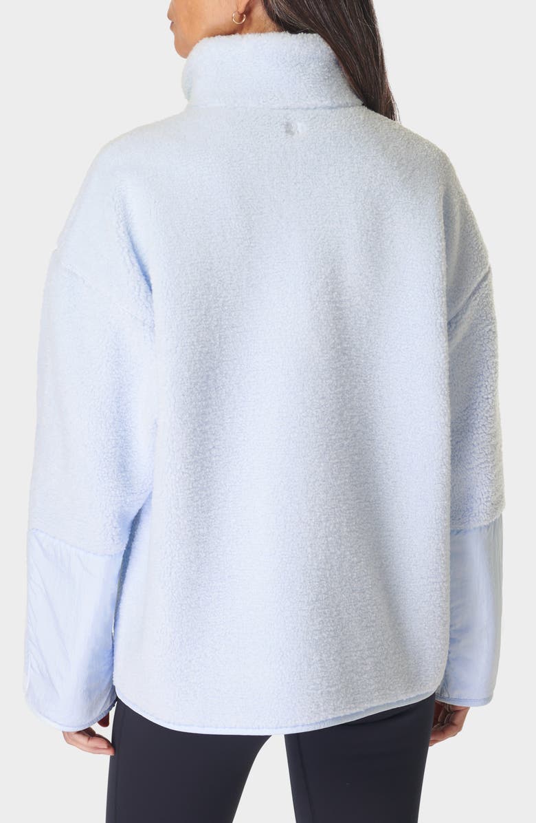 Sweaty Betty Oversize Fleece Half Zip Top, Alternate, color, Salt Blue