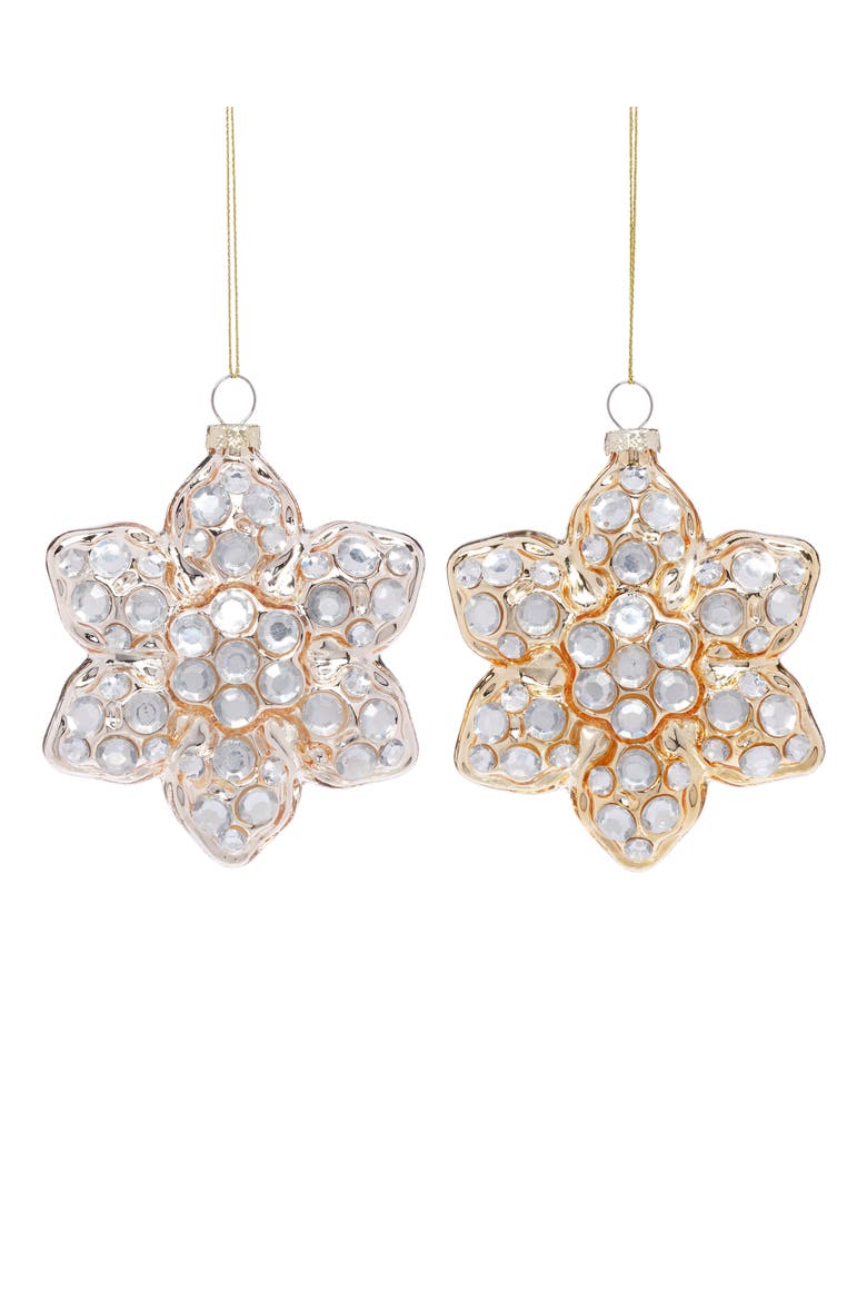 Crystal Star Flower Ornament, Set of 6, Main, color, Silver