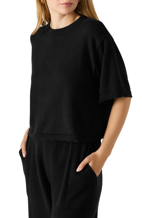 Steve Madden Kori Elbow Sleeve Crewneck Sweater In Black