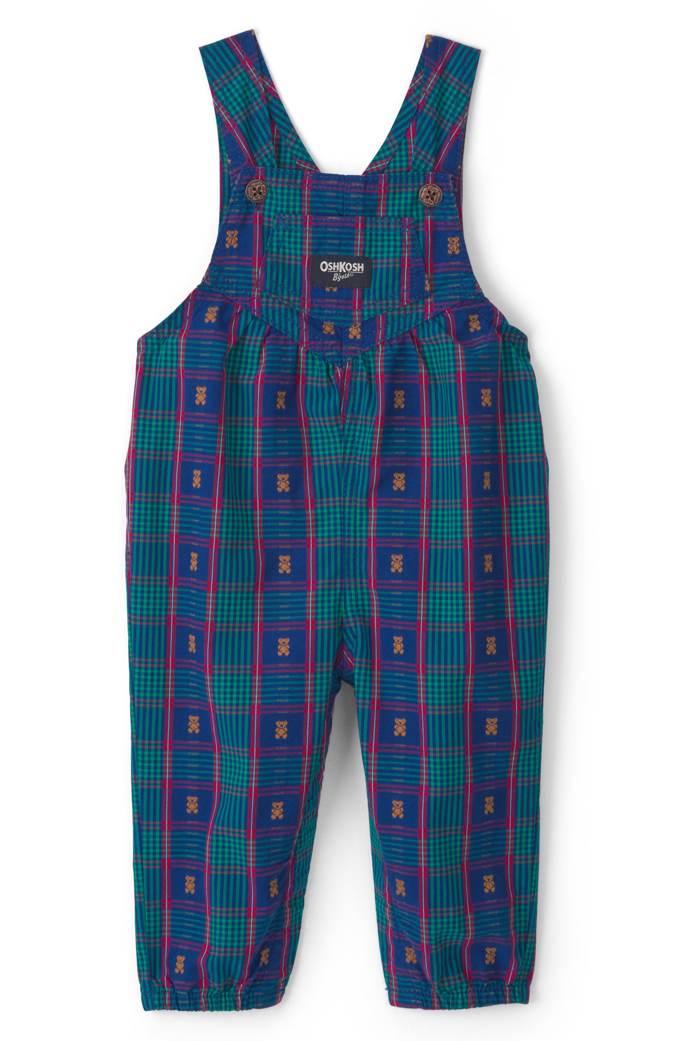 selected BLUE PLAID OVERALL