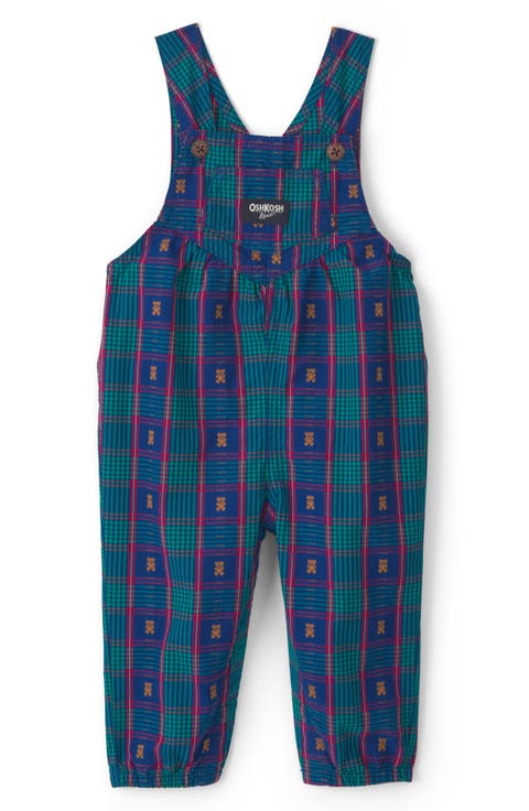 Plaid Cotton Overalls