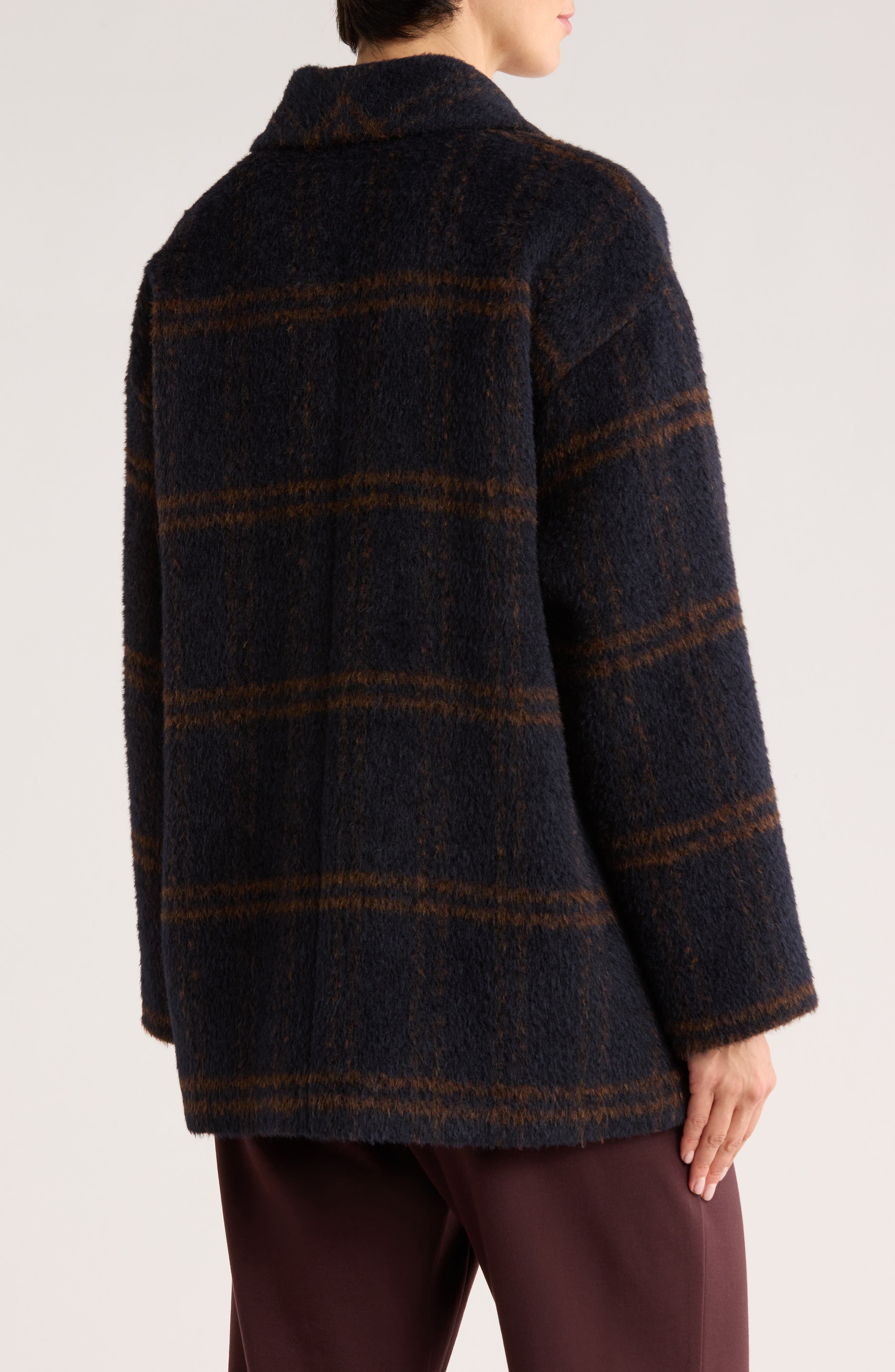Shawl Collar Alpaca & Wool Blend Coat - image 4