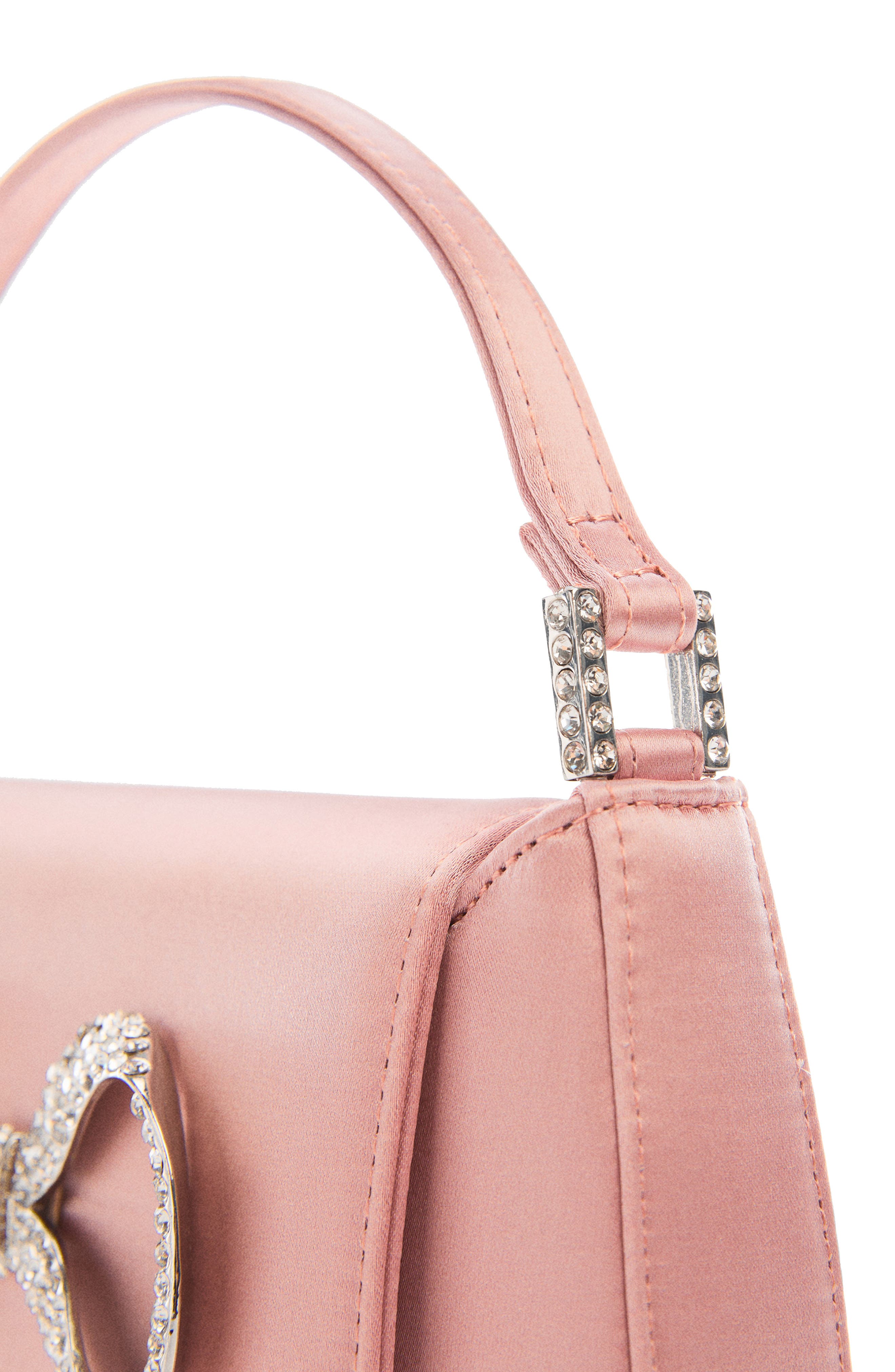 MANGO Rhinestone Bow Top Handle Bag, Alternate, color, 