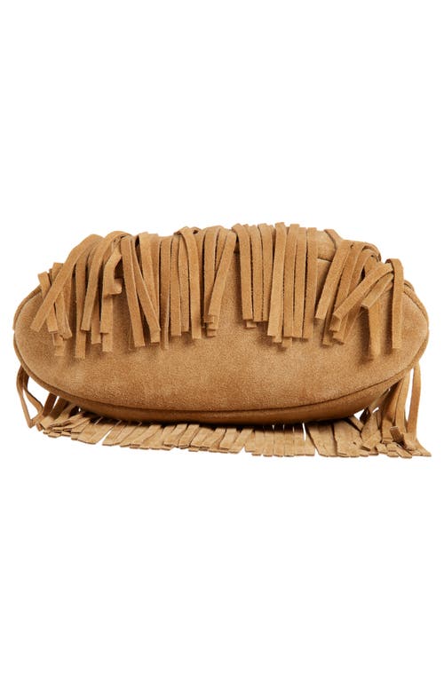Strathberry X Cinq À Sept Drawstring Fringe Suede Crossbody Bag In Brown