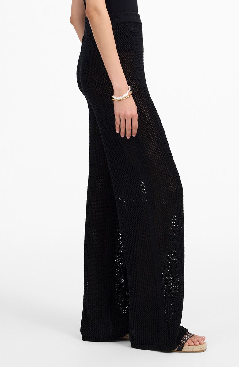 Madewell Open Stitch Sweater Pants, Alternate, color, True Black