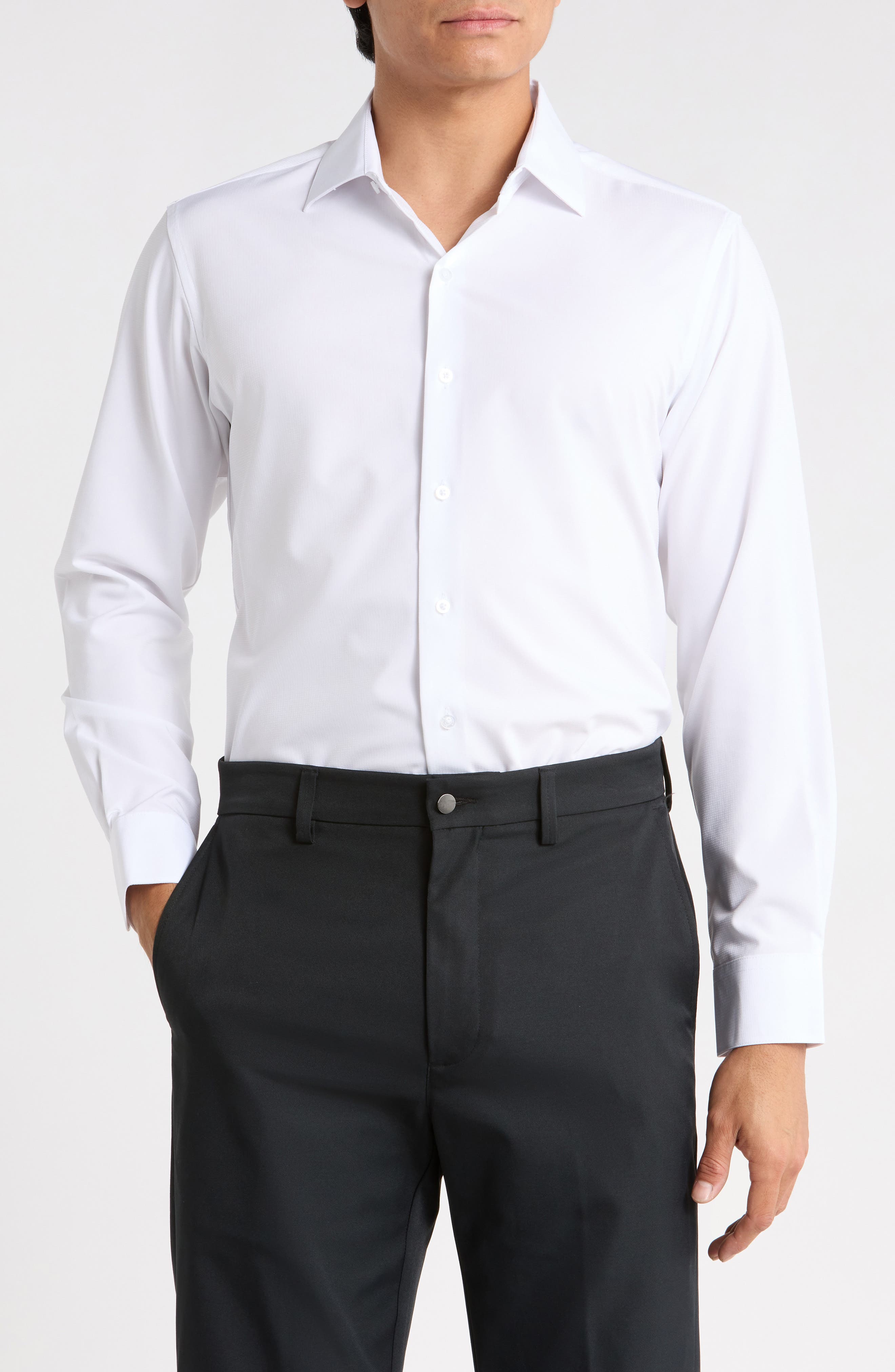 Trim Fit Dobby Check Dress Shirt