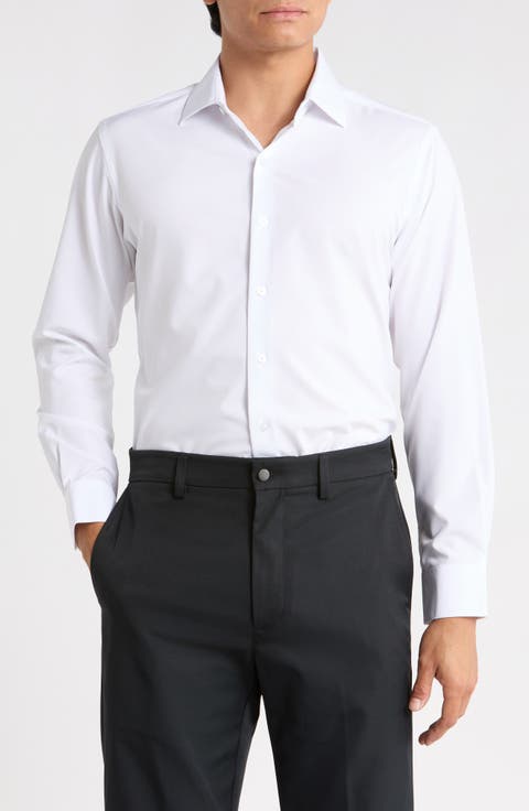 Trim Fit Dobby Check Dress Shirt
