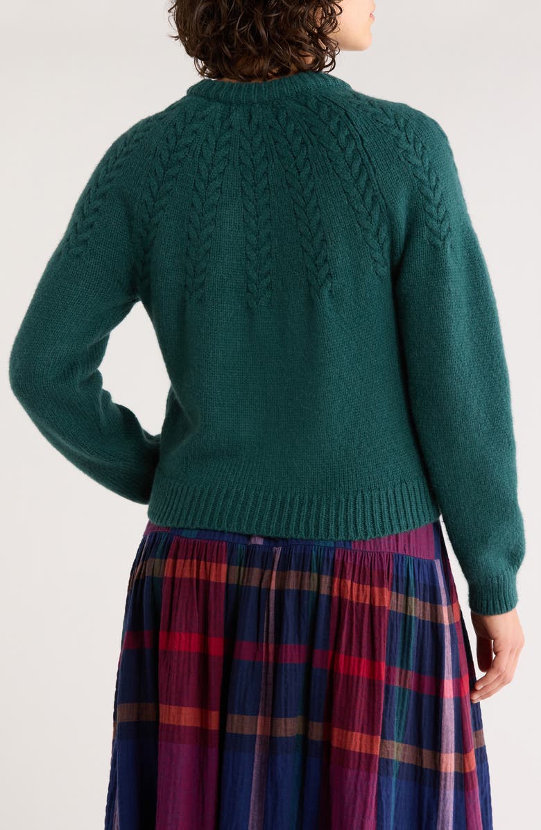 Marine Layer Everly Cable Stitch Cardigan, Alternate, color, Deep Sea