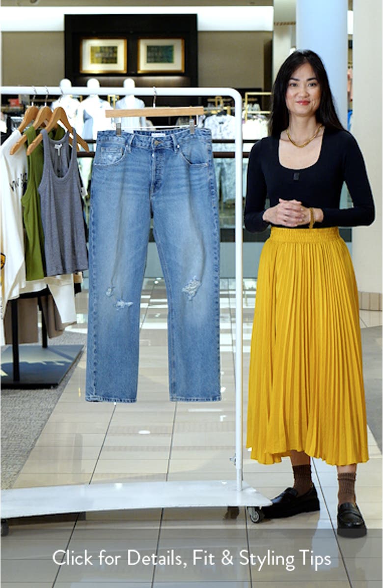 Ripped Ankle Straight Leg Jeans, sales video thumbnail