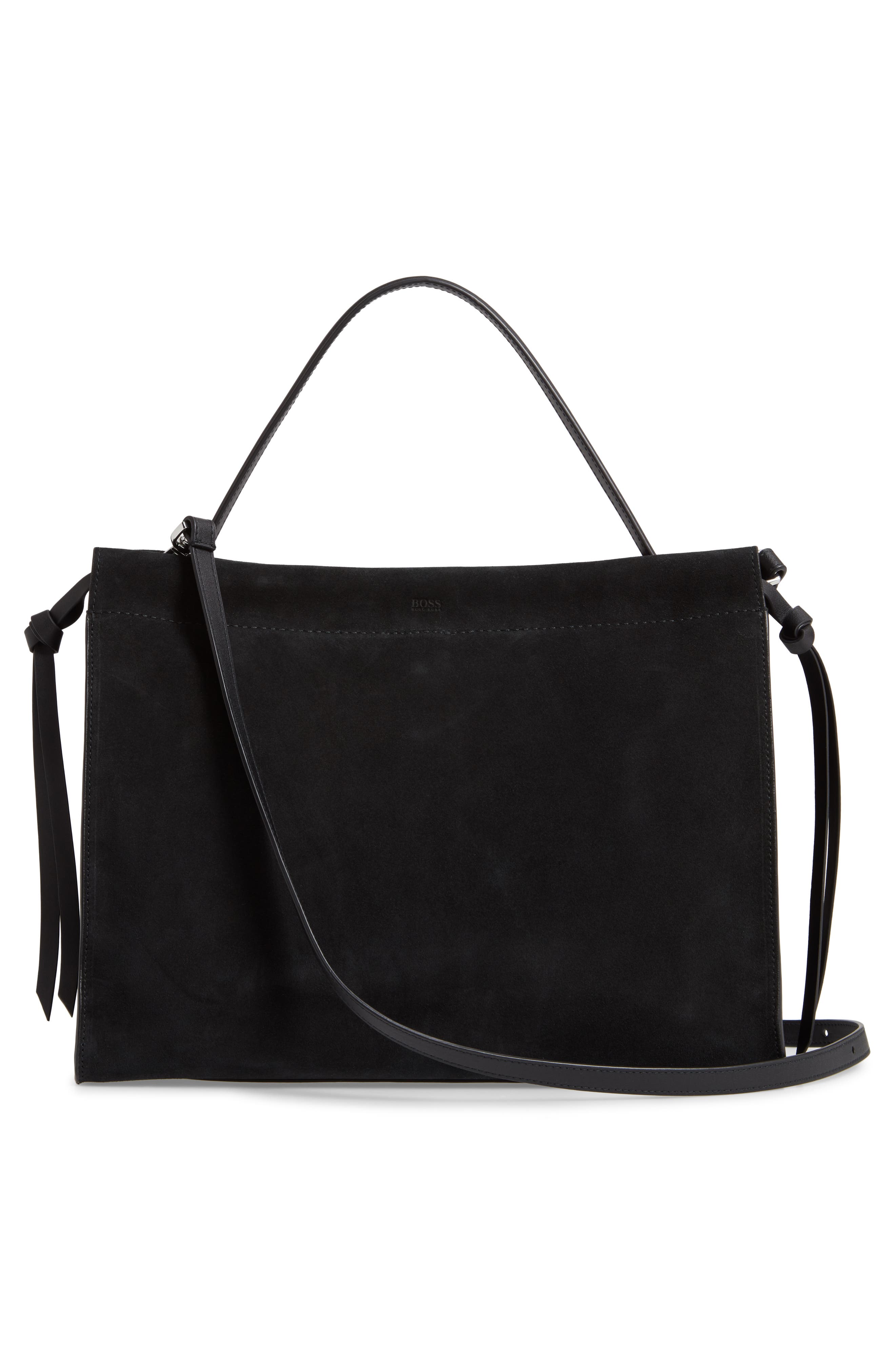 BOSS Katlin Small Suede Tote, Alternate, color, 