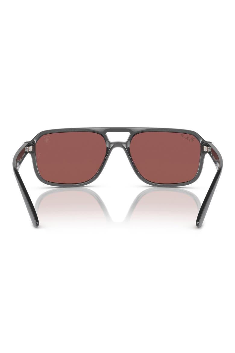 x Scuderia Ferrari 58mm Polarized Flat Top Keyhole Sunglasses, Alternate, color, GREY / PURPLE SILVER POLAR