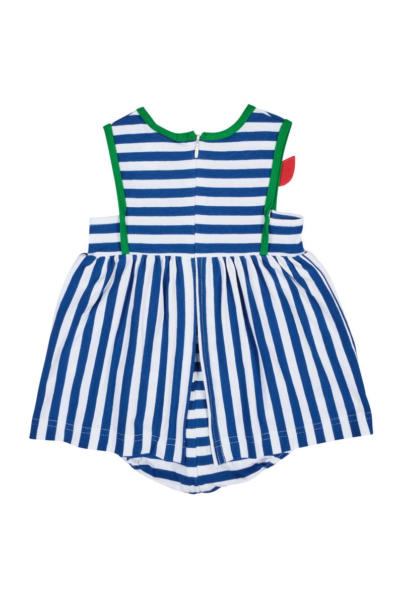 Stripe Knit Romper With Tulip, Alternate, color, Royal/White