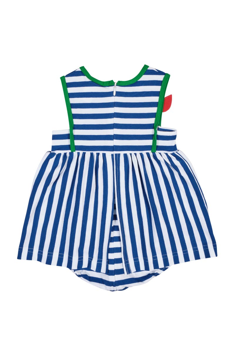 Florence Eiseman Stripe Knit Romper With Tulip, Alternate, color, Royal/White