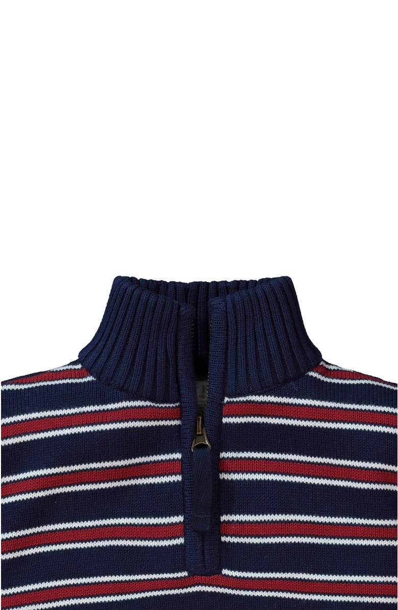 Hope & Henry Baby Boys' Half Zip Pullover Sweater with Elbow Patches, Infant, Alternate, color, Navy Stripe With Elbow Patches