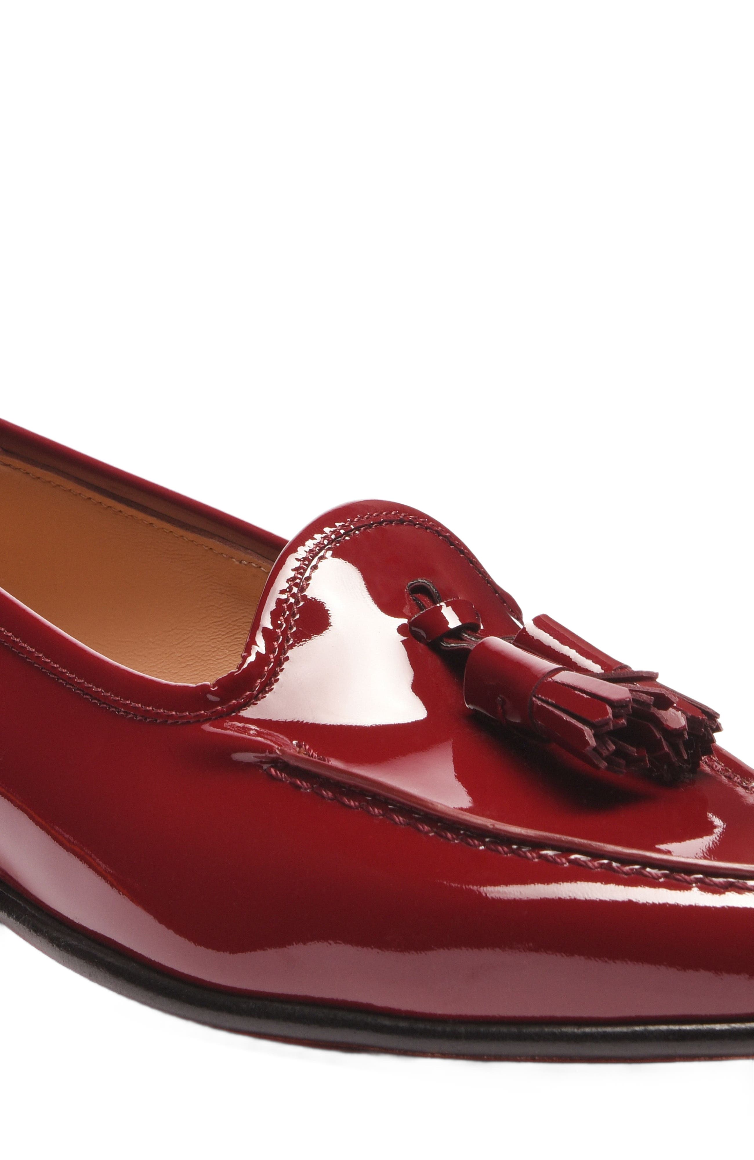 Santoni Women's Andrea Red Patent Tassel Loafer, Alternate, color, 