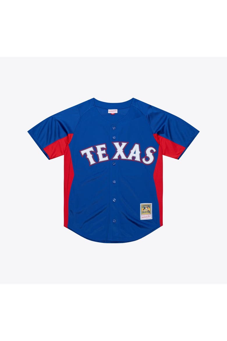 Men's Mitchell & Ness Adrian Beltre Royal Texas Rangers Cooperstown Mesh Batting Practice Button-Up Jersey, Main, color, Royal