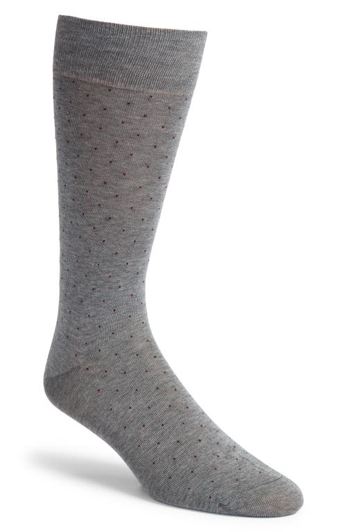 Pantherella Gadsbury Fil Coupé Dot Dress Socks in Mid Grey Mix 