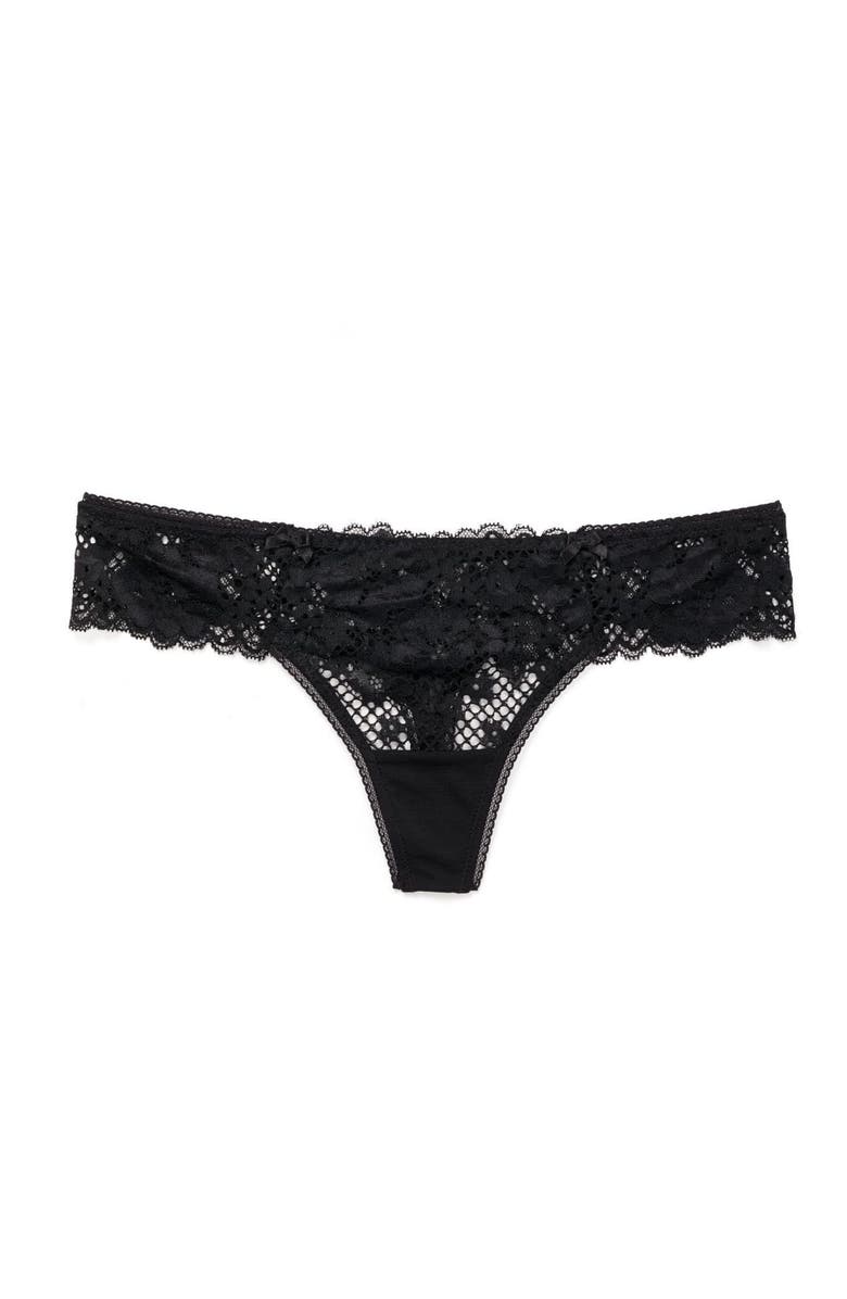 Adore Me Cinthia Thong Panties, Main, color, Black