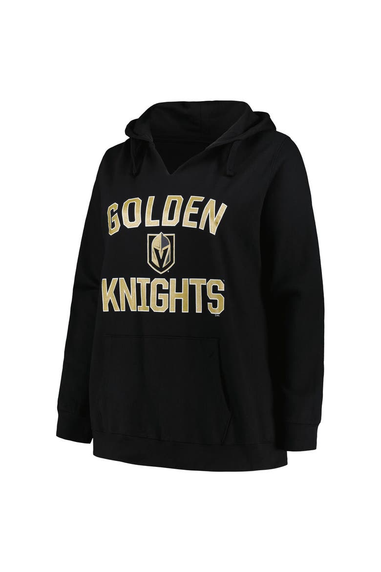 Women's Profile Black Vegas Golden Knights Plus Size Arch Over Logo Pullover Hoodie, Alternate, color, Black