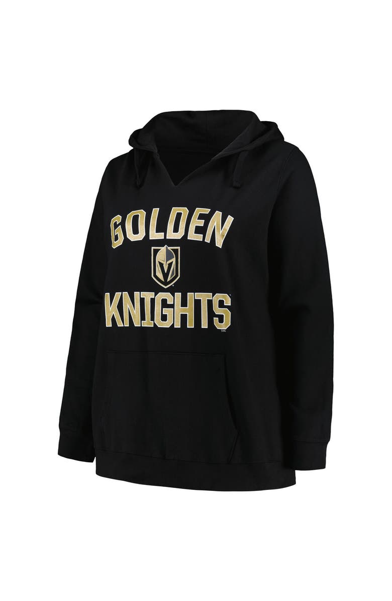 PROFILE Women's Profile Black Vegas Golden Knights Plus Size Arch Over Logo Pullover Hoodie, Alternate, color, Black